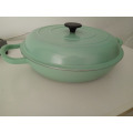 Most Popular Durable Cast Iron 12'' Enamel Shallow Casserole With Stainelss Steel Knob For Kitchen Use